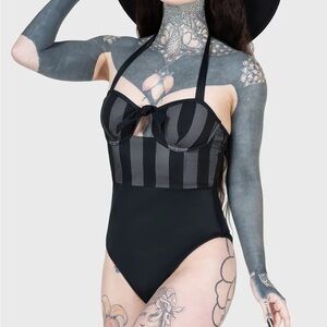 KILLSTAR Shadow Stripe Swimsuit - Size L
